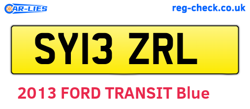 SY13ZRL are the vehicle registration plates.