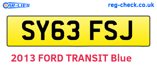 SY63FSJ are the vehicle registration plates.
