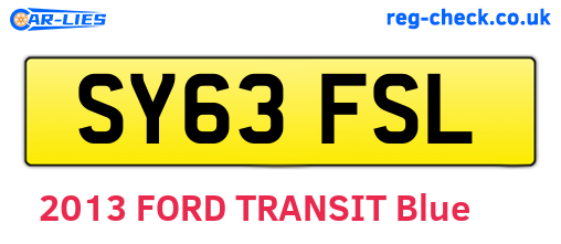 SY63FSL are the vehicle registration plates.