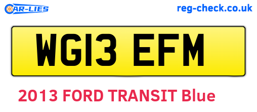 WG13EFM are the vehicle registration plates.
