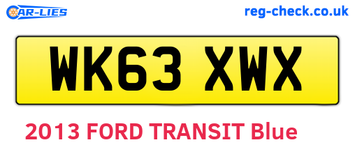 WK63XWX are the vehicle registration plates.