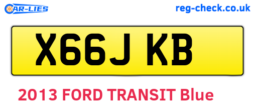 X66JKB are the vehicle registration plates.
