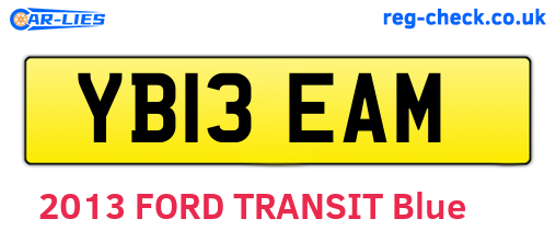 YB13EAM are the vehicle registration plates.