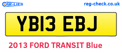 YB13EBJ are the vehicle registration plates.