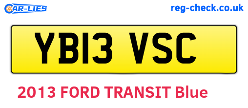 YB13VSC are the vehicle registration plates.