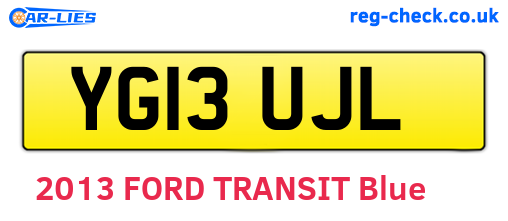 YG13UJL are the vehicle registration plates.