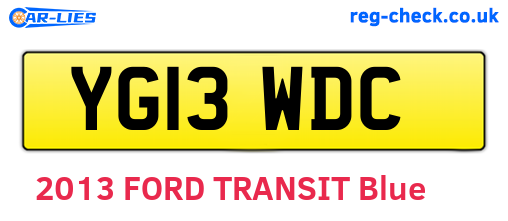YG13WDC are the vehicle registration plates.