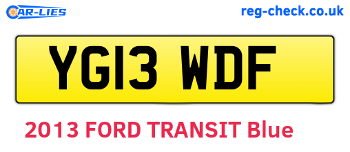 YG13WDF are the vehicle registration plates.