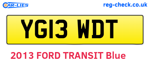 YG13WDT are the vehicle registration plates.
