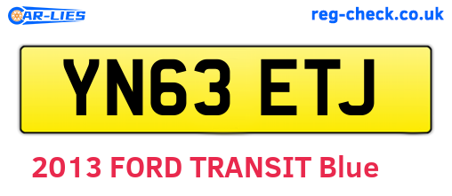 YN63ETJ are the vehicle registration plates.