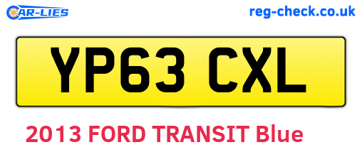 YP63CXL are the vehicle registration plates.