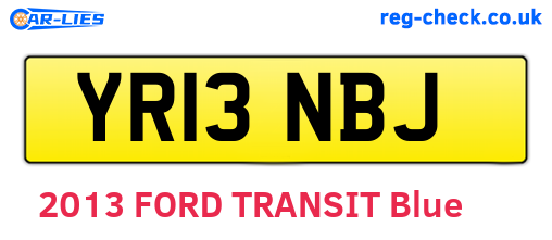 YR13NBJ are the vehicle registration plates.