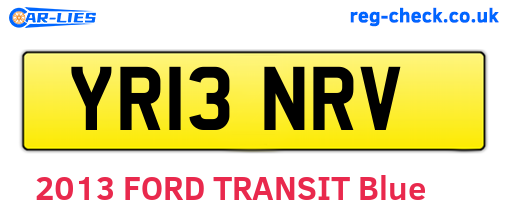 YR13NRV are the vehicle registration plates.