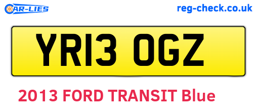 YR13OGZ are the vehicle registration plates.