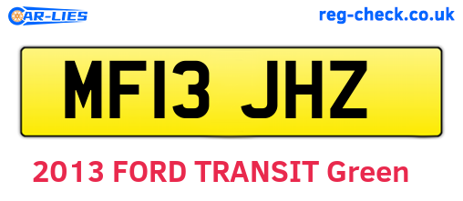 MF13JHZ are the vehicle registration plates.