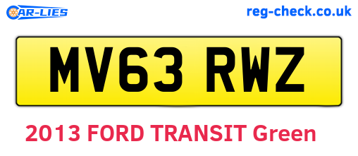 MV63RWZ are the vehicle registration plates.