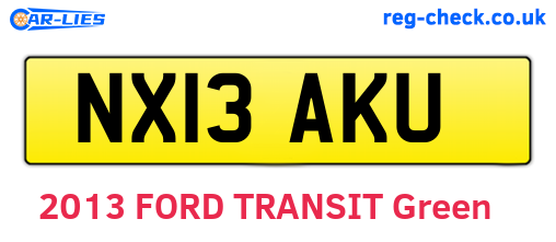 NX13AKU are the vehicle registration plates.