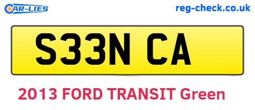 S33NCA are the vehicle registration plates.