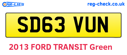 SD63VUN are the vehicle registration plates.