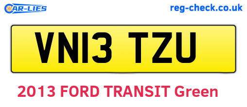 VN13TZU are the vehicle registration plates.