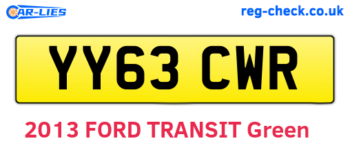 YY63CWR are the vehicle registration plates.