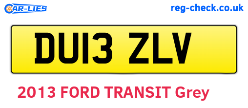 DU13ZLV are the vehicle registration plates.