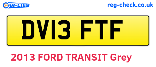 DV13FTF are the vehicle registration plates.