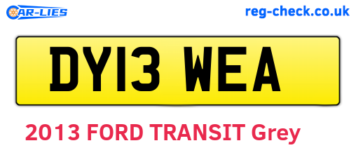 DY13WEA are the vehicle registration plates.