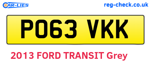 PO63VKK are the vehicle registration plates.
