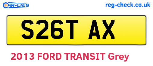 S26TAX are the vehicle registration plates.