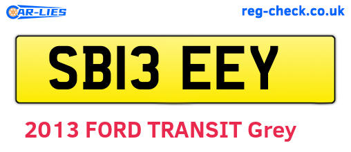 SB13EEY are the vehicle registration plates.