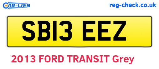 SB13EEZ are the vehicle registration plates.