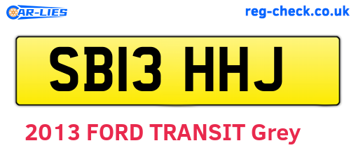 SB13HHJ are the vehicle registration plates.