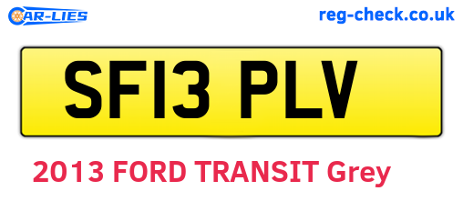 SF13PLV are the vehicle registration plates.