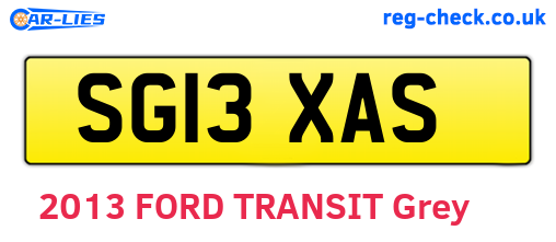 SG13XAS are the vehicle registration plates.