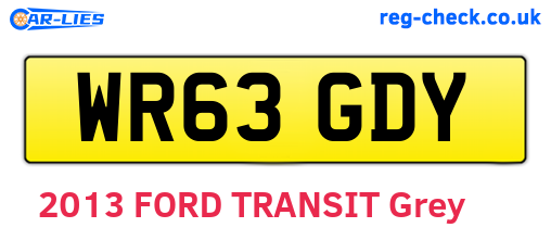 WR63GDY are the vehicle registration plates.