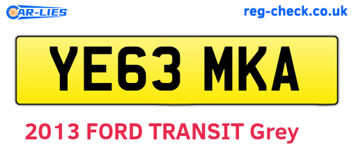 YE63MKA are the vehicle registration plates.