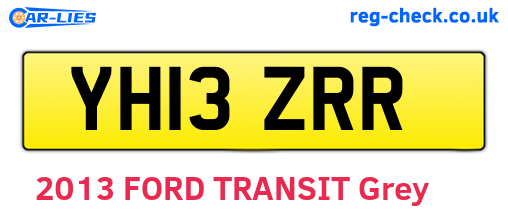 YH13ZRR are the vehicle registration plates.