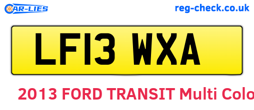 LF13WXA are the vehicle registration plates.