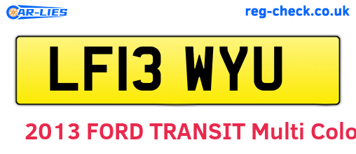 LF13WYU are the vehicle registration plates.