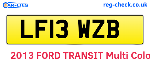 LF13WZB are the vehicle registration plates.