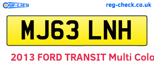 MJ63LNH are the vehicle registration plates.