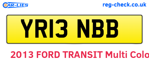 YR13NBB are the vehicle registration plates.