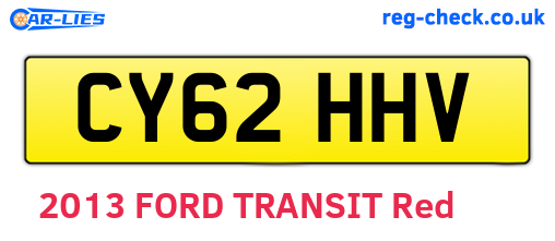 CY62HHV are the vehicle registration plates.