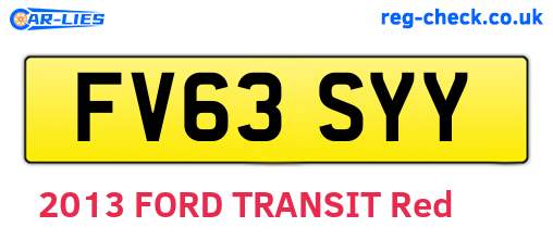 FV63SYY are the vehicle registration plates.