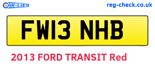 FW13NHB are the vehicle registration plates.