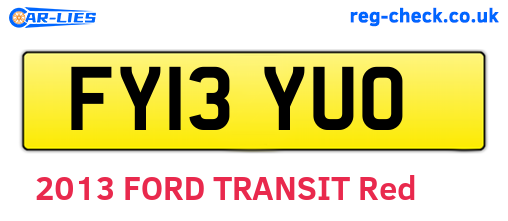 FY13YUO are the vehicle registration plates.