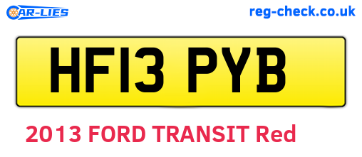 HF13PYB are the vehicle registration plates.