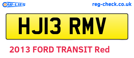 HJ13RMV are the vehicle registration plates.