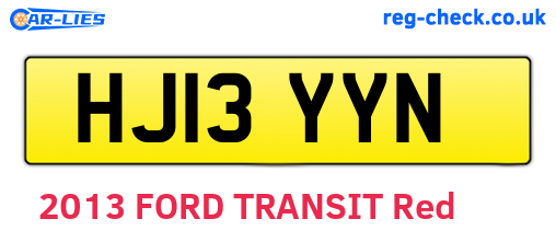 HJ13YYN are the vehicle registration plates.